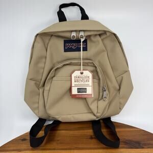 NWT JanSport Half Pint Mini Backpack Day Bag Travertine Tan NEW